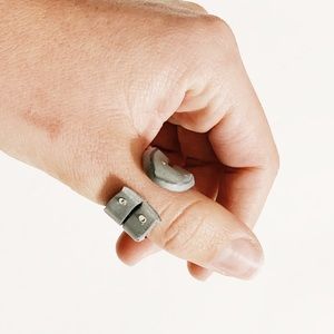 Clay ring with tiny diamond gems